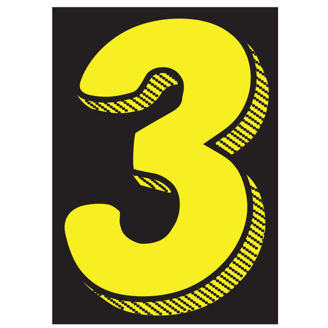 7.5" Black/Yellow Adhesive Number