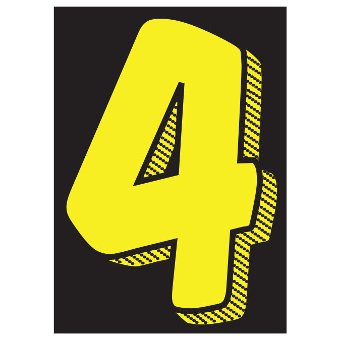 7.5" Black/Yellow Adhesive Number