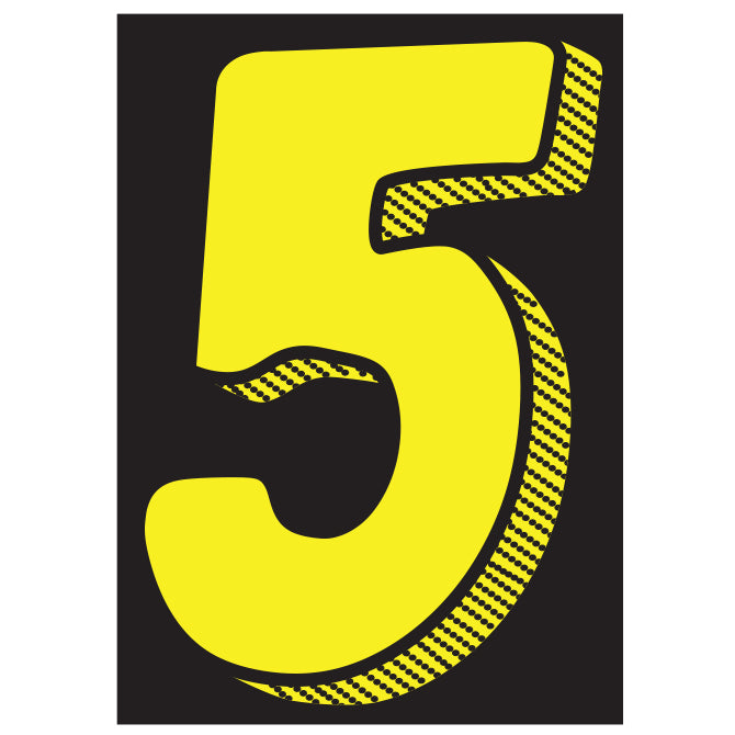 7.5" Black/Yellow Adhesive Number
