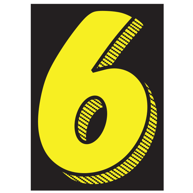 7.5" Black/Yellow Adhesive Number