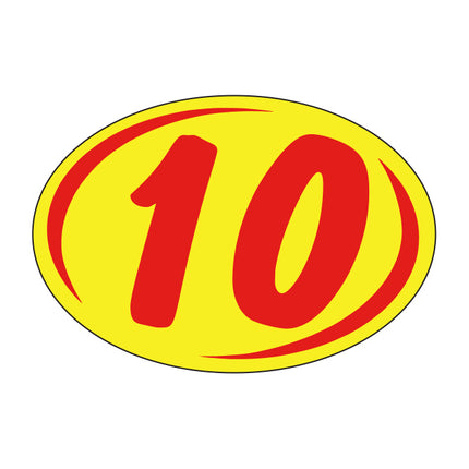 Oval Year Model Stickers (2 Digit) - Red/Yellow