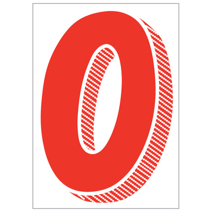 7.5" Red/White Adhesive Number