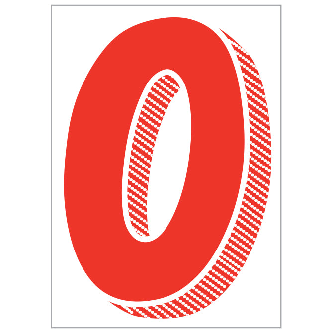 7.5" Red/White Adhesive Number