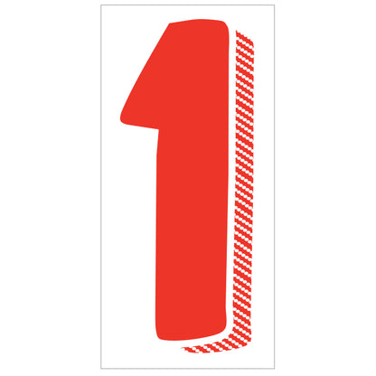 7.5" Red/White Adhesive Number