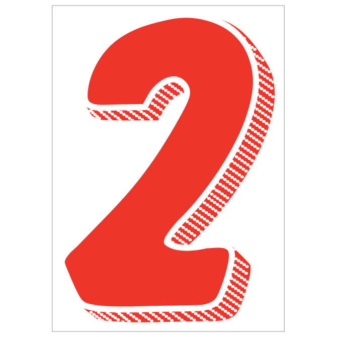 7.5" Red/White Adhesive Number