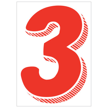 7.5" Red/White Adhesive Number
