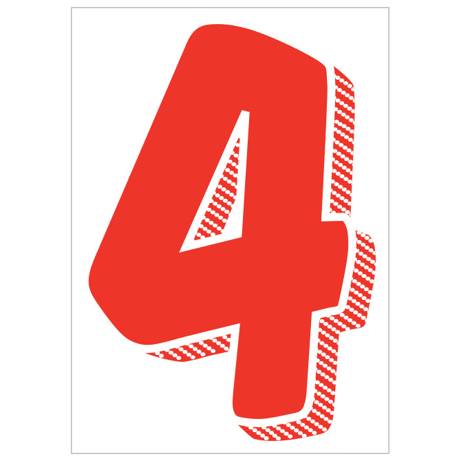 7.5" Red/White Adhesive Number