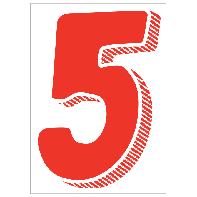 7.5" Red/White Adhesive Number