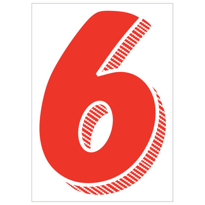 7.5" Red/White Adhesive Number