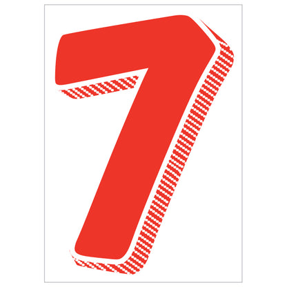 7.5" Red/White Adhesive Number