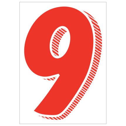 7.5" Red/White Adhesive Number