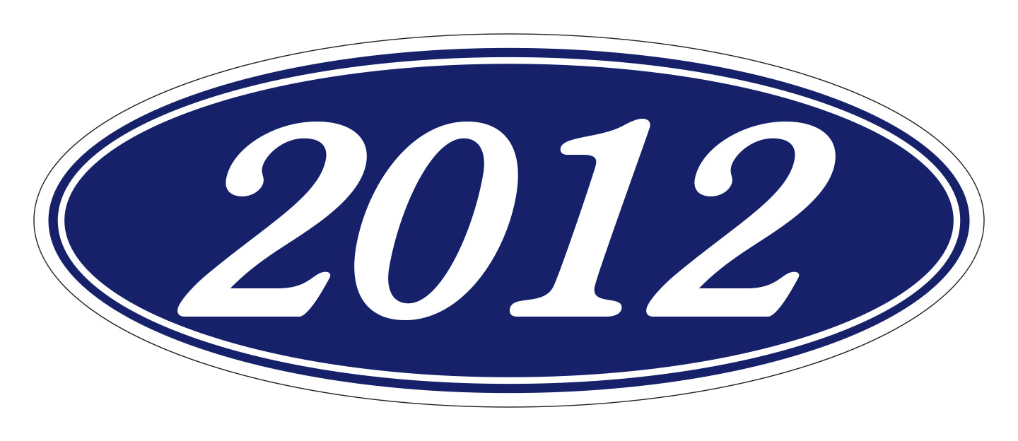 Oval Year Model Stickers - Blue/White
