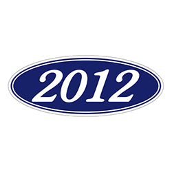 Oval Year Model Stickers - Blue/White