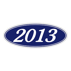 Oval Year Model Stickers - Blue/White