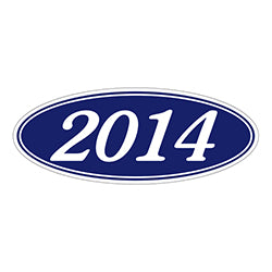 Oval Year Model Stickers - Blue/White