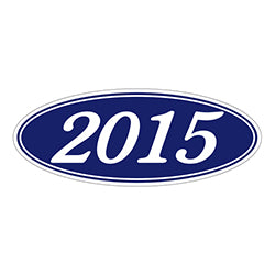 Oval Year Model Stickers - Blue/White
