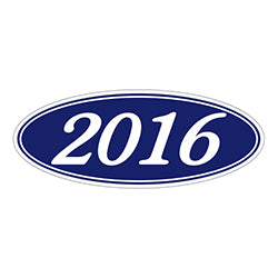 Oval Year Model Stickers - Blue/White