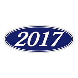 Oval Year Model Stickers - Blue/White