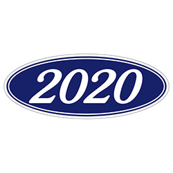Oval Year Model Stickers - Blue/White