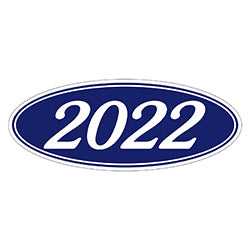 Oval Year Model Stickers - Blue/White
