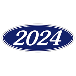 Oval Year Model Stickers - Blue/White