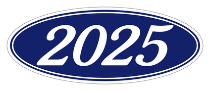 Oval Year Model Stickers - Blue/White
