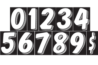 7.5" Black/White Adhesive Number (With Shading)