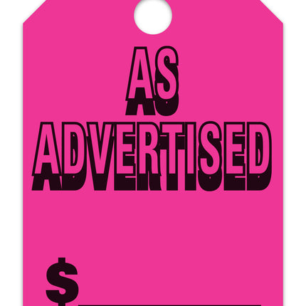 Mirror Hang Tags (Jumbo) - "As Advertised"