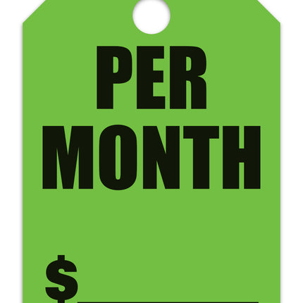 Mirror Hang Tags (Jumbo) - "Per Month"