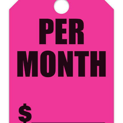 Mirror Hang Tags (Jumbo) - "Per Month"