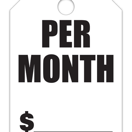 Mirror Hang Tags (Jumbo) - "Per Month"