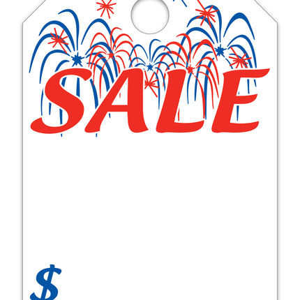 Mirror Hang Tags - "Sale" with Fireworks