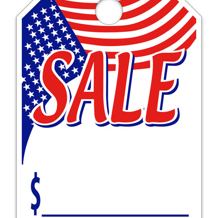 Mirror Hang Tags - "Sale" with U.S. Flag