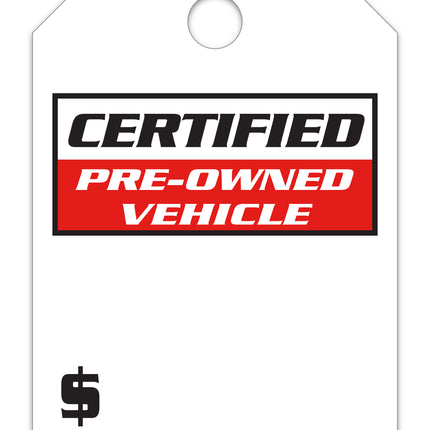 Mirror Hang Tags - "Certified Pre Owned Vehicle"