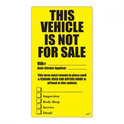 Large Not For Sale Stickers - Black & Yellow