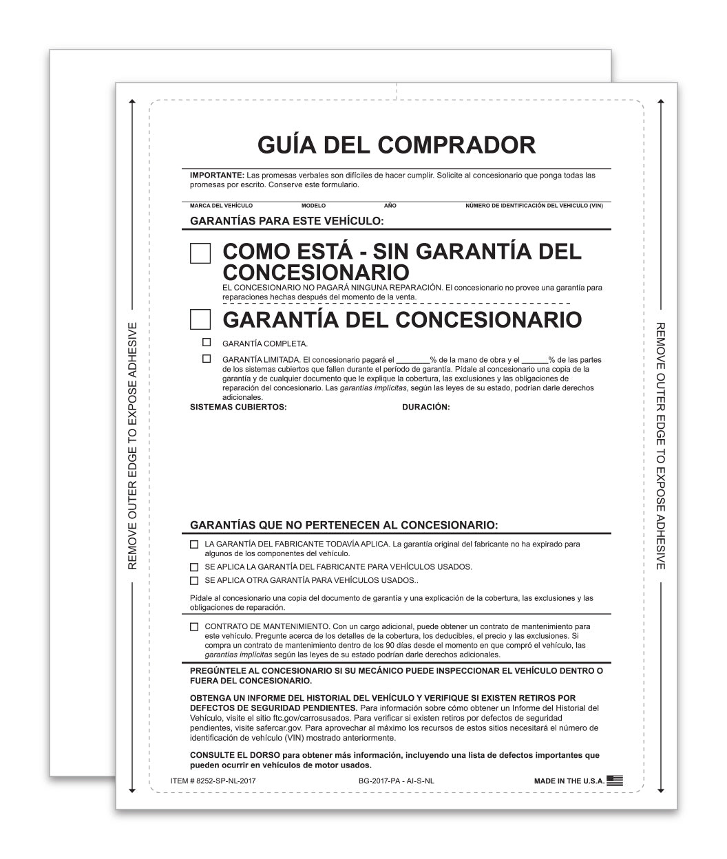 Buyer's Guide - AS IS - Spanish - No Lines