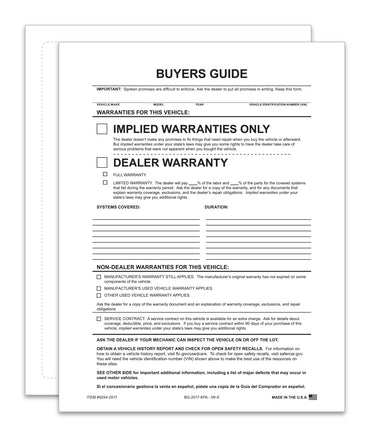 Buyer's Guide - Implied Warranty - English