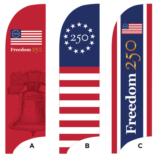 Freedom 250 Tail Feather Flag Kits - Single Sided