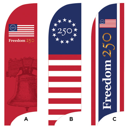 Freedom 250 Tail Feather Flag Kits - Single Sided