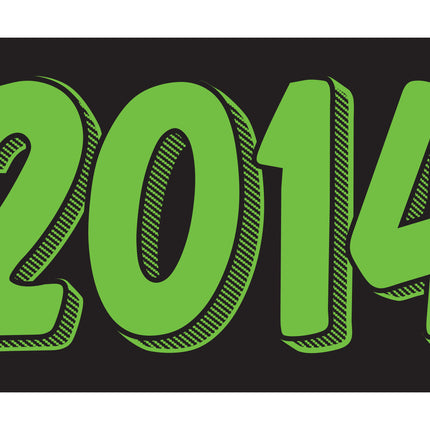 Rectangle Year Window Sticker - GREEN on BLACK - Qty. 12