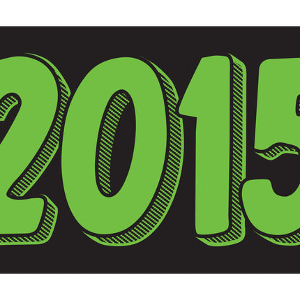 Rectangle Year Window Sticker - GREEN on BLACK - Qty. 12