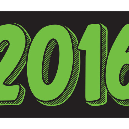 Rectangle Year Window Sticker - GREEN on BLACK - Qty. 12