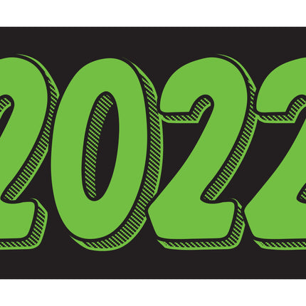 Rectangle Year Window Sticker - GREEN on BLACK - Qty. 12