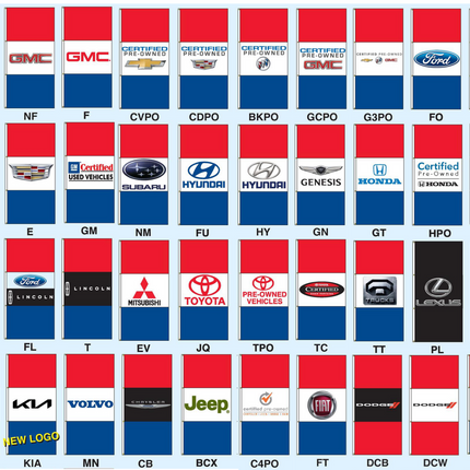 Drape Flags (Stacked Style) - Dealer Brands