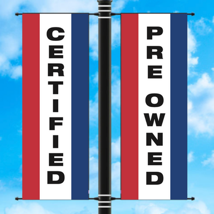 Vinyl Light Pole Banner Sets - "Certified Preowned"