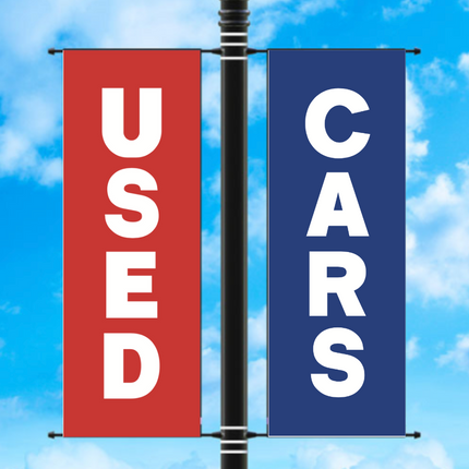 Vinyl Light Pole Banner Sets - "USED CARS"