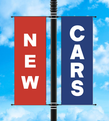 Vinyl Light Pole Banner Sets - "NEW CARS"