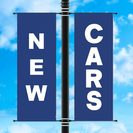 Vinyl Light Pole Banner Sets - "NEW CARS"