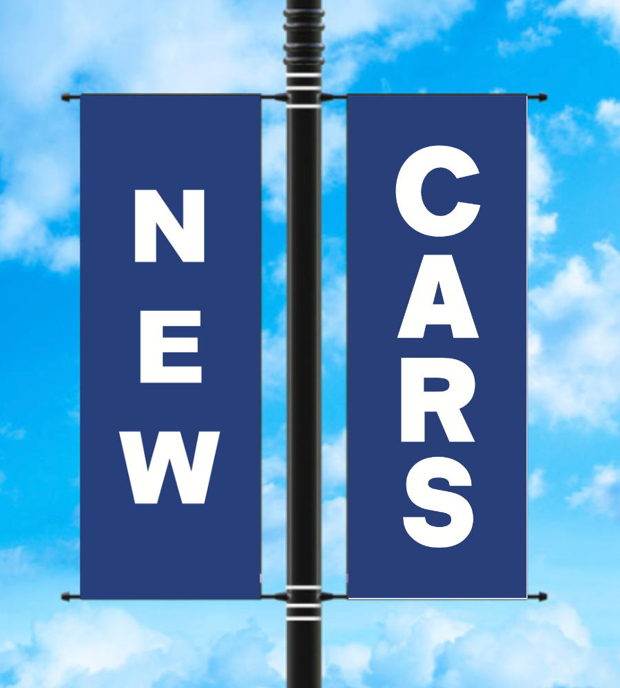 Vinyl Light Pole Banner Sets - "NEW CARS"