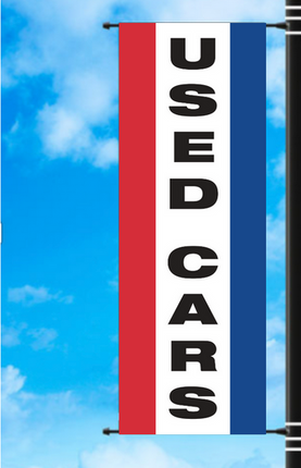 Vinyl Light Pole Banner - Used Cars - Vertical Style